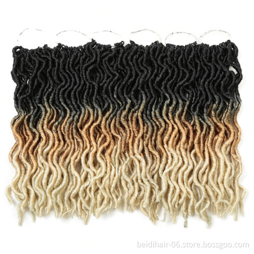18inch Gypsy Locs Crochet Faux Nu Loc Wavy Goddess Boho Dreadlocks Twist Braiding Hair Extension Gypsy